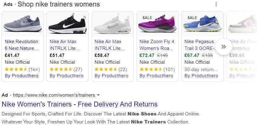 nike trainers google shopping